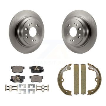 Rear Disc Rotors Ceramic Pads And Parking Brake Shoes Kit For Honda Accord Crosstour K8T-105376