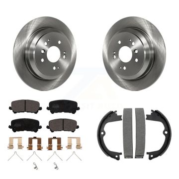 Rear Disc Rotors Ceramic Pads Parking Brake Shoes Kit For Honda Pilot Ridgeline Passport K8T-105379