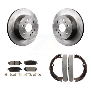 Rear Disc Rotors Ceramic Pads & Parking Shoes Kit For GMC Chevrolet Sierra 1500 Silverado K8T-105380