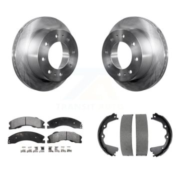 Rear Disc Rotors Ceramic Pads Parking Shoes Kit For GMC Sierra 2500 HD Chevrolet Suburban K8T-105393