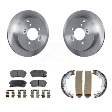 Rear Disc Rotors Ceramic Pads Parking Brake Shoes Kit For Hyundai Tucson Kia Sportage AWD K8T-105403