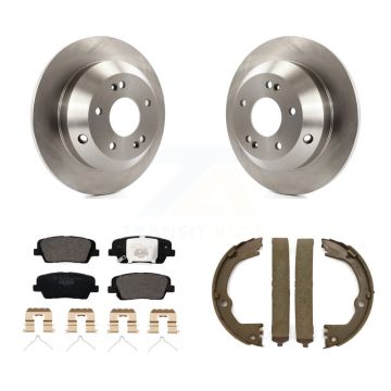 Rear Disc Rotors Ceramic Pads Parking Shoes Kit For Kia Sorento With Red Painted Calipers K8T-105407