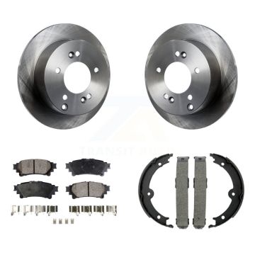 Rear Disc Rotors Ceramic Pads And Parking Brake Shoes Kit For Lexus IS250 K8T-105418