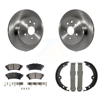 Rear Disc Rotors Ceramic Pads And Parking Brake Shoes Kit For Lexus IS350 IS250 K8T-105419