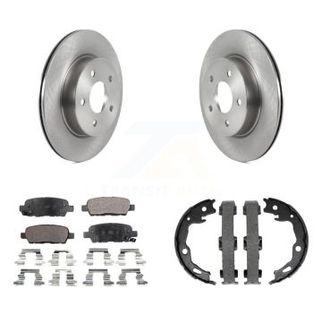 Rear Disc Rotors Ceramic Pads And Parking Brake Shoes Kit For Nissan Qashqai Rogue Sport K8T-105422