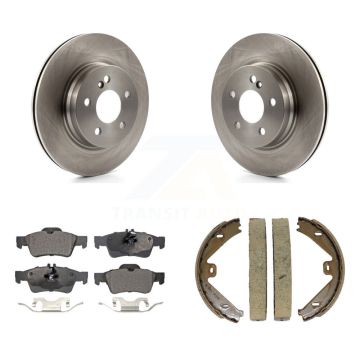 Rear Disc Rotors Ceramic Pads And Parking Brake Shoes Kit For Mercedes-Benz E550 K8T-105431