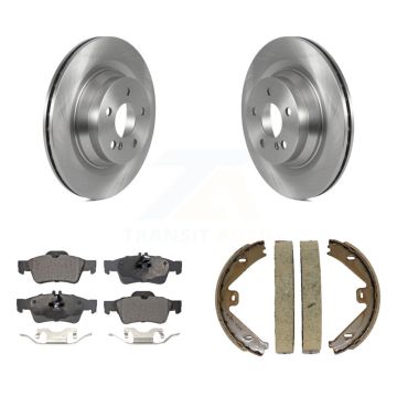 Rear Disc Rotors Ceramic Pads And Parking Brake Shoes Kit For Mercedes-Benz E550 CLS550 K8T-105432