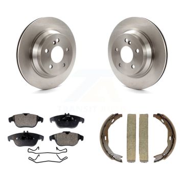 Rear Disc Rotors Ceramic Pads Parking Shoes Kit For Mercedes-Benz E350 With Vented Rotor K8T-105434