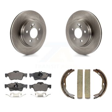 Rear Disc Rotors Ceramic Pads And Parking Brake Shoes Kit For Mercedes-Benz E550 K8T-105437