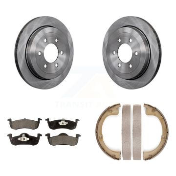 Rear Disc Rotors Ceramic Pads And Parking Shoes Kit For Ford Expedition Lincoln Navigator K8T-105450