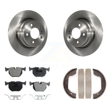 Rear Disc Rotors Ceramic Pads And Parking Brake Shoes Kit For BMW X5 K8T-105488