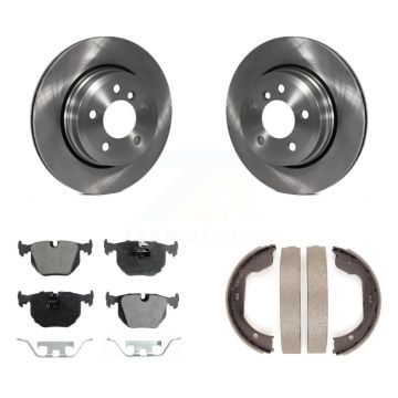 Rear Disc Rotors Ceramic Pads And Parking Brake Shoes Kit For 2004-2010 BMW X3 K8T-105491