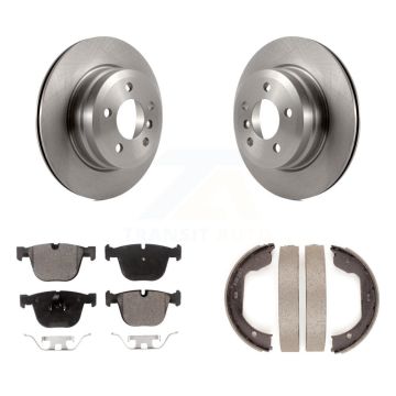 Rear Disc Rotors Ceramic Pads And Parking Shoes Kit For 2009 BMW X6 xDrive35i From 10 08 K8T-105493
