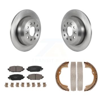 Rear Disc Rotors Ceramic Pads & Parking Brake Shoes Kit For 2018-2020 Jeep Wrangler Sport K8T-105511