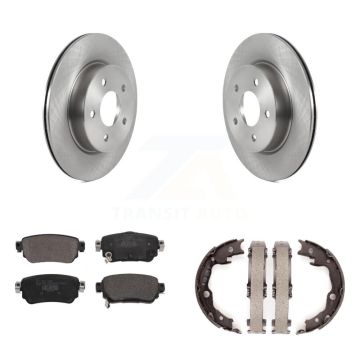 Rear Disc Rotors Ceramic Pads And Parking Brake Shoes Kit For Nissan LEAF K8T-105534