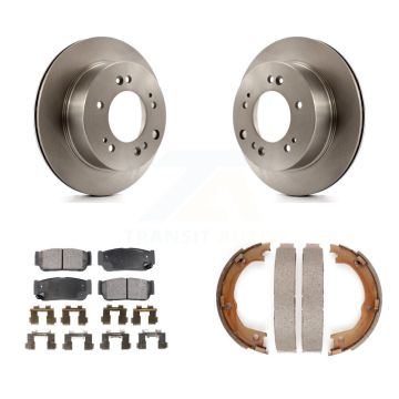 Rear Disc Rotors Ceramic Pads And Parking Brake Shoes Kit For 2007-2009 Kia Sorento K8T-105539