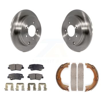 Rear Disc Rotors Ceramic Pads And Parking Brake Shoes Kit For 2007-2009 Kia Amanti K8T-105540