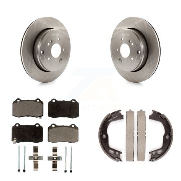 Rear Disc Rotors Ceramic Pads And Parking Brake Shoes Kit For Hyundai Genesis Coupe K8T-105543