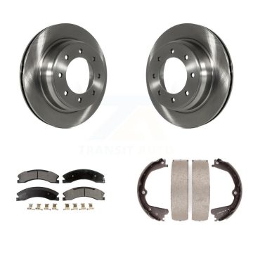 Rear Disc Rotors Ceramic Pads Parking Shoes Kit For 2012-2019 Nissan NV2500 NV3500 NV1500 K8T-105557