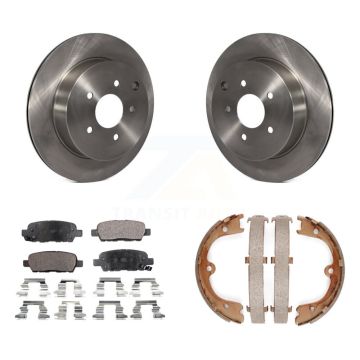 Rear Disc Rotors Ceramic Pads Parking Brake Shoes Kit For INFINITI FX35 Nissan Quest FX45 K8T-105565