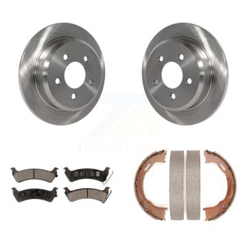 Rear Disc Rotors Ceramic Pads And Parking Brake Shoes Kit For Jeep Grand Cherokee K8T-105578