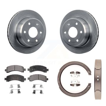 Rear Disc Rotors Ceramic Pads Parking Shoes Kit For Chevrolet GMC Avalanche 1500 Express K8T-105579