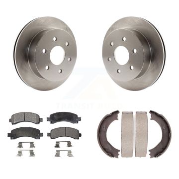 Rear Disc Rotors Ceramic Pads And Parking Shoes Kit For GMC Savana 2500 Chevrolet Express K8T-105615