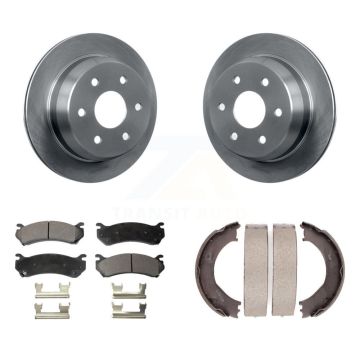 Rear Disc Rotors Ceramic Pads Parking Shoes Kit For 2003 Chevrolet Silverado 2500 HD GMC K8T-105623