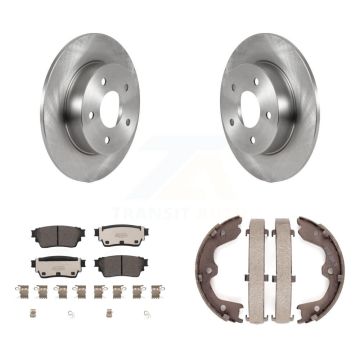 Rear Disc Rotors Ceramic Pads And Parking Brake Shoes Kit For Nissan Altima K8T-105635