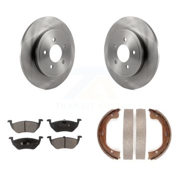 Rear Disc Rotors Ceramic Pads And Parking Shoes Kit For Ford Escape Mazda Tribute Mercury K8T-105640