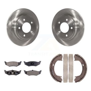 Rear Disc Rotors Ceramic Pads Parking Shoes Kit For Chrysler Intrepid Dodge Concorde 300M K8T-105651
