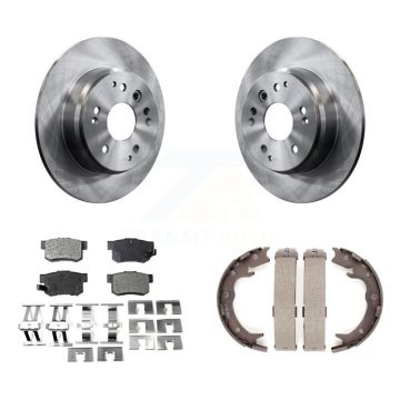 Rear Disc Rotors Ceramic Pads And Parking Brake Shoes Kit For Acura TL Honda Element K8T-105660