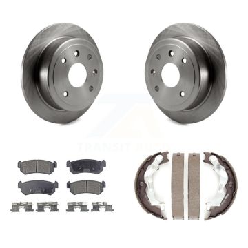 Rear Disc Rotors Ceramic Pads And Parking Brake Shoes Kit For Suzuki Forenza Reno K8T-105683