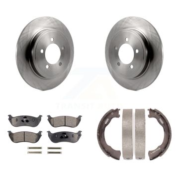Rear Disc Rotors Ceramic Pads And Parking Shoes Kit For Ford Explorer Mercury Mountaineer K8T-105690
