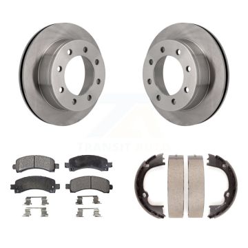Rear Disc Rotors Ceramic Pads And Parking Shoes Kit For GMC Chevrolet Savana 2500 Express K8T-105699