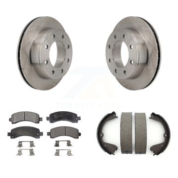 Rear Disc Rotors Ceramic Pads And Parking Shoes Kit For 2012 GMC Savana 3500 Cutaway Van K8T-105703