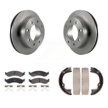 Rear Disc Rotors Ceramic Pads And Parking Shoes Kit For GMC Chevrolet Savana 2500 Express K8T-105707