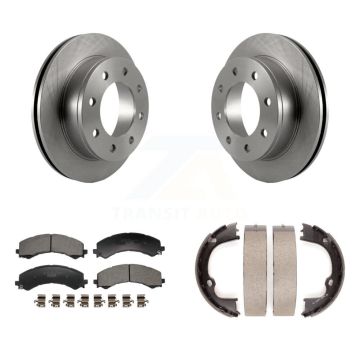 Rear Disc Rotors Ceramic Pads And Parking Shoes Kit For GMC Savana 2500 Chevrolet Express K8T-105708