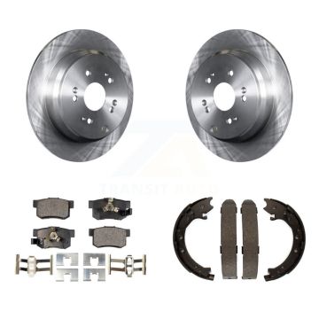 Rear Disc Rotors Ceramic Pads And Parking Brake Shoes Kit For 2005-2006 Honda CR-V K8T-105709