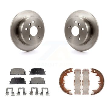 Rear Disc Rotors Ceramic Pads Parking Brake Shoes Kit For Toyota Camry Lexus ES330 ES300 K8T-105711