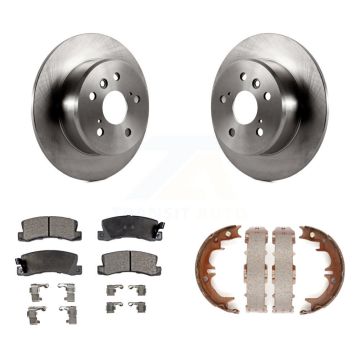 Rear Disc Rotors Ceramic Pads Parking Brake Shoes Kit For Lexus Toyota Camry RX300 ES300 K8T-105714