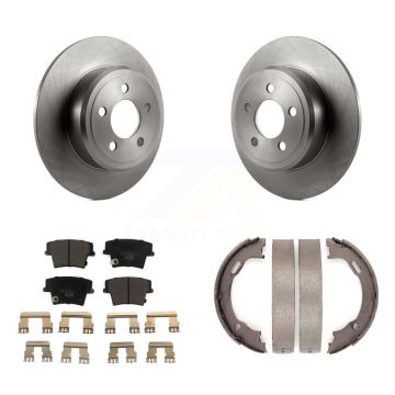 Rear Disc Rotors Ceramic Pads Parking Shoes Kit For Dodge Chrysler 300 Charger Challenger K8T-105735