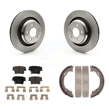 Rear Disc Rotors Ceramic Pads Parking Shoes Kit For Dodge Charger R T Scat Pack with 6.4L K8T-105742