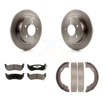 Rear Disc Rotors Ceramic Pads And Parking Brake Shoes Kit For 2004-2008 Chrysler Pacifica K8T-105745