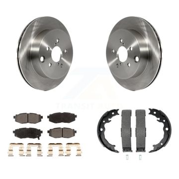 Rear Disc Rotors Ceramic Pads Parking Brake Shoes Kit For 2014-2018 Subaru Forester 2.0L K8T-105756