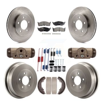 Front Rear Brake Rotor Ceramic Pad Drum Kit (9Pc) For Dodge Caravan Grand Chrysler Town & K8T-105777