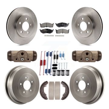 Front Rear Disc Brake Rotors Ceramic Pads And Drum Kit (9Pc) For Chrysler Grand Voyager K8T-105778