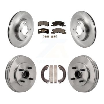 Front Rear Disc Brake Rotors Ceramic Pads And Drum Kit For 2017-2023 Mitsubishi Mirage G4 K8T-105814
