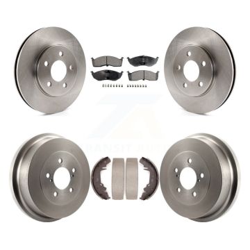 Front Rear Disc Brake Rotors Ceramic Pads And Drum Kit For Chrysler Grand Voyager K8T-105818