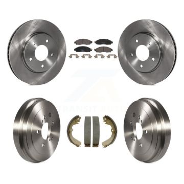 Front Rear Brake Rotors Ceramic Pad & Drum Kit For 2021 Nissan NV200 Without Taxi Package K8T-105820